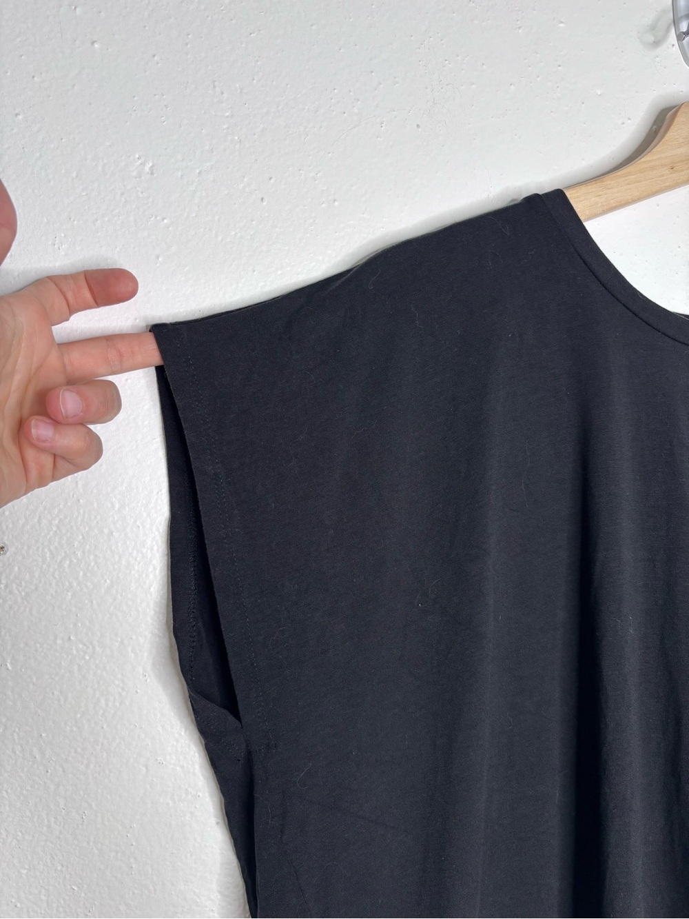 Eileen Fisher Black Jersey Boxy Short Sleeve Top Size L EUC - Picture 4 of 6
